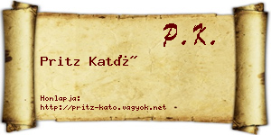Pritz Kató névjegykártya